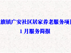 红旗镇广安社区居家养老服务项目1月服务简报